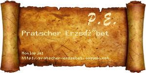 Pratscher Erzsébet névjegykártya